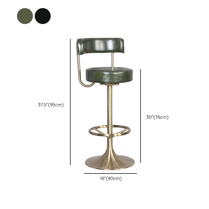 Tabouret de bar rotatif glam rotatif tabouret de comptoir en faux cuir pour la maison