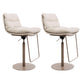 Glam Low Back Bar Stool Rotatable Counter Bar Stool for Home Ivory 2 Piece Set Clearhalo 'Bar Furniture' 'Bar Stools' 'bar_stools' 'furn' 'furn_bar_stools' 'Furniture' 'Kitchen & Dining Furniture' 6938833