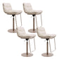 Glam Low Back Bar Stool Rotatable Counter Bar Stool for Home Ivory 4 Piece Set Clearhalo 'Bar Furniture' 'Bar Stools' 'bar_stools' 'furn' 'furn_bar_stools' 'Furniture' 'Kitchen & Dining Furniture' 6938834