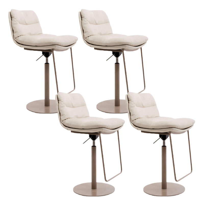 Glam Low Back Bar Stool Rotatable Counter Bar Stool for Home Ivory 4 Piece Set Clearhalo 'Bar Furniture' 'Bar Stools' 'bar_stools' 'furn' 'furn_bar_stools' 'Furniture' 'Kitchen & Dining Furniture' 6938834