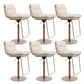 Glam Low Back Bar Stool Rotatable Counter Bar Stool for Home Ivory 6 Piece Set Clearhalo 'Bar Furniture' 'Bar Stools' 'bar_stools' 'furn' 'furn_bar_stools' 'Furniture' 'Kitchen & Dining Furniture' 6938836