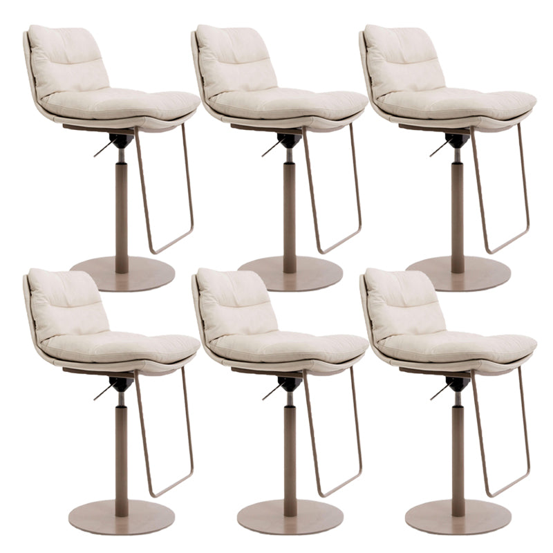 Glam Low Back Bar Stool Rotatable Counter Bar Stool for Home Ivory 6 Piece Set Clearhalo 'Bar Furniture' 'Bar Stools' 'bar_stools' 'furn' 'furn_bar_stools' 'Furniture' 'Kitchen & Dining Furniture' 6938836