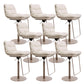 Glam Low Back Bar Stool Rotatable Counter Bar Stool for Home Ivory 8 Piece Set Clearhalo 'Bar Furniture' 'Bar Stools' 'bar_stools' 'furn' 'furn_bar_stools' 'Furniture' 'Kitchen & Dining Furniture' 6938839