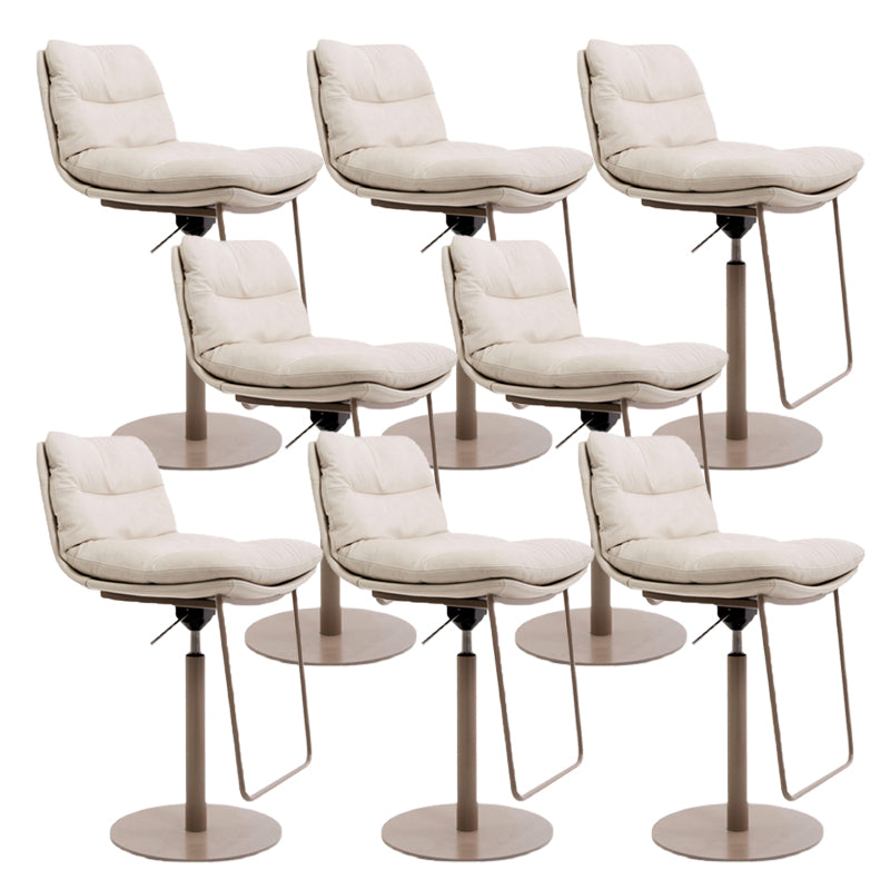 Glam Low Back Bar Stool Rotatable Counter Bar Stool for Home Ivory 8 Piece Set Clearhalo 'Bar Furniture' 'Bar Stools' 'bar_stools' 'furn' 'furn_bar_stools' 'Furniture' 'Kitchen & Dining Furniture' 6938839