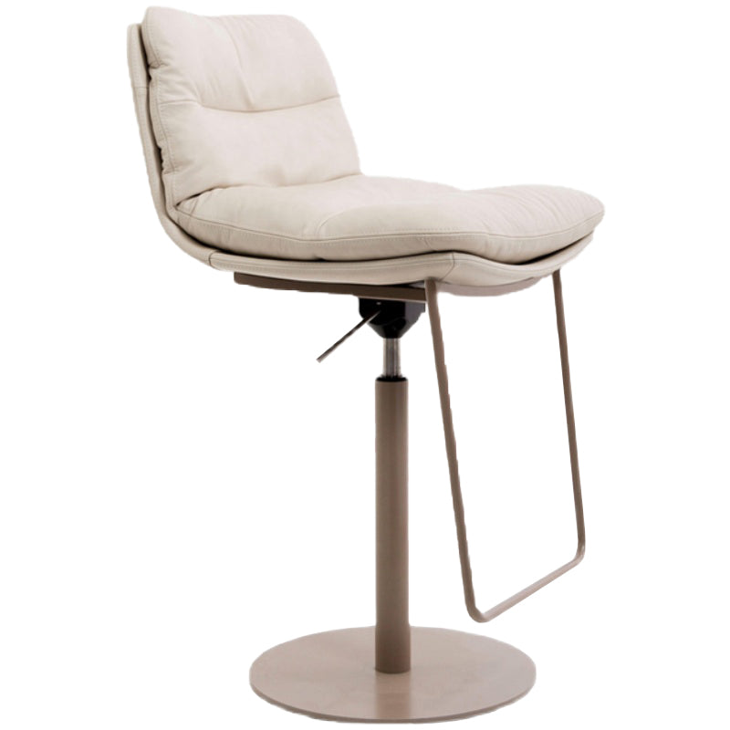 Glam Low Back Bar Stool Rotatable Counter Bar Stool for Home Ivory 1 Piece Clearhalo 'Bar Furniture' 'Bar Stools' 'bar_stools' 'furn' 'furn_bar_stools' 'Furniture' 'Kitchen & Dining Furniture' 6938841
