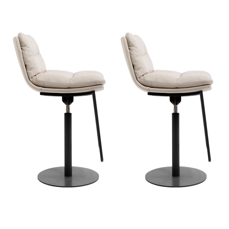 Glam Low Back Bar Stool Rotatable Counter Bar Stool for Home Textured White 2 Piece Set Clearhalo 'Bar Furniture' 'Bar Stools' 'bar_stools' 'furn' 'furn_bar_stools' 'Furniture' 'Kitchen & Dining Furniture' 6938842