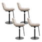 Glam Low Back Bar Stool Rotatable Counter Bar Stool for Home Textured White 4 Piece Set Clearhalo 'Bar Furniture' 'Bar Stools' 'bar_stools' 'furn' 'furn_bar_stools' 'Furniture' 'Kitchen & Dining Furniture' 6938845