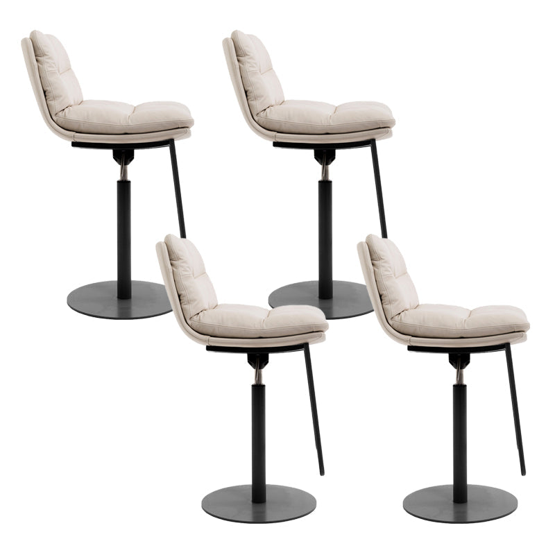 Glam Low Back Bar Stool Rotatable Counter Bar Stool for Home Textured White 4 Piece Set Clearhalo 'Bar Furniture' 'Bar Stools' 'bar_stools' 'furn' 'furn_bar_stools' 'Furniture' 'Kitchen & Dining Furniture' 6938845