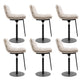Glam Low Back Bar Stool Rotatable Counter Bar Stool for Home Textured White 6 Piece Set Clearhalo 'Bar Furniture' 'Bar Stools' 'bar_stools' 'furn' 'furn_bar_stools' 'Furniture' 'Kitchen & Dining Furniture' 6938847
