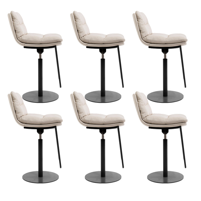 Glam Low Back Bar Stool Rotatable Counter Bar Stool for Home Textured White 6 Piece Set Clearhalo 'Bar Furniture' 'Bar Stools' 'bar_stools' 'furn' 'furn_bar_stools' 'Furniture' 'Kitchen & Dining Furniture' 6938847