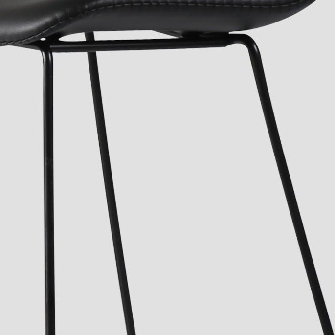 Taburete de bar nórdico con respaldo bajo, taburete de bar de plástico con patas de metal para el hogar