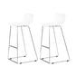 Taburete de bar nórdico con respaldo bajo, taburete de bar de plástico con patas de metal para el hogar