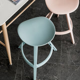 Taburete de barra de barra de la barra baja nórdica taburete de plástico para el hogar