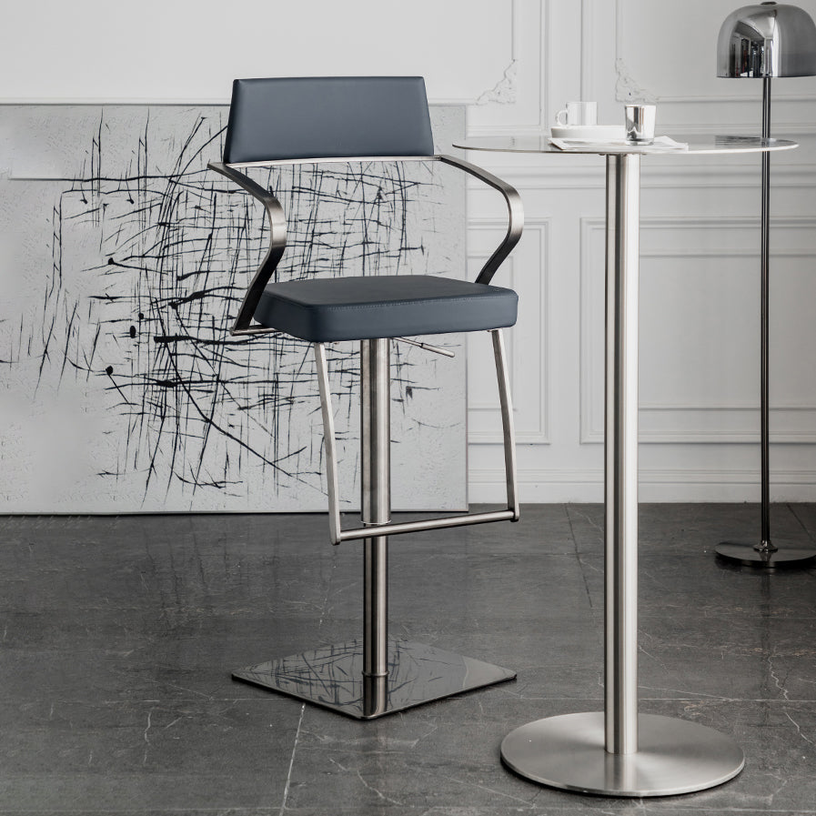 Sgabello da bar strillabile in pelle glam in pelle per cucina