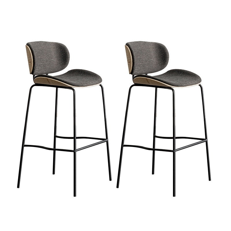Industrial Armless Bar Stool Low Back Counter Bar Stool for Home Natural 2 Piece Set Clearhalo 'Bar Furniture' 'Bar Stools' 'bar_stools' 'furn' 'furn_bar_stools' 'Furniture' 'Kitchen & Dining Furniture' 6939018