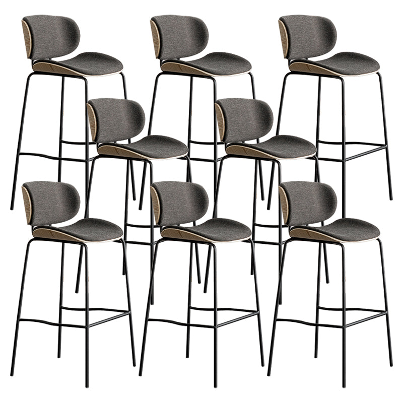 Industrial Armless Bar Stool Low Back Counter Bar Stool for Home Natural 8 Piece Set Clearhalo 'Bar Furniture' 'Bar Stools' 'bar_stools' 'furn' 'furn_bar_stools' 'Furniture' 'Kitchen & Dining Furniture' 6939024