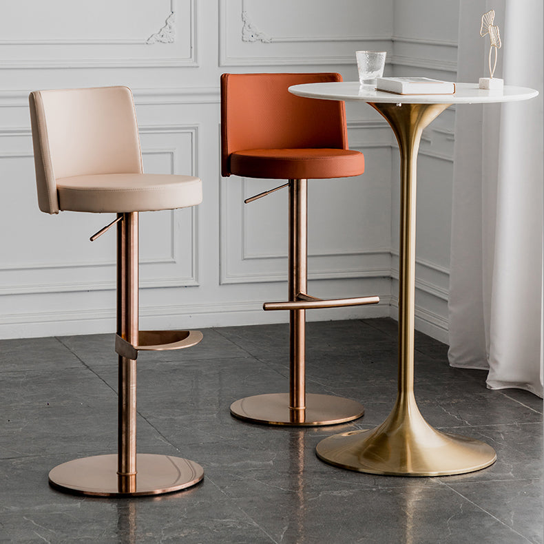 Taburete de barra de barra de cuero de cuero sintético estilo glamour para la cocina para la cocina
