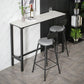 Modern Rectangle Stone Counter Table 1/3/5 Pieces Bar Table Set for Balcony 3 Pieces: White Gold Table, 2 Gray Stools Clearhalo 'Bar Furniture' 'furn' 'furn_home_bar_bar_sets' 'Furniture' 'Home Bars & Bar Sets' 'home_bar_bar_sets' 'Kitchen & Dining Furniture' 6939135