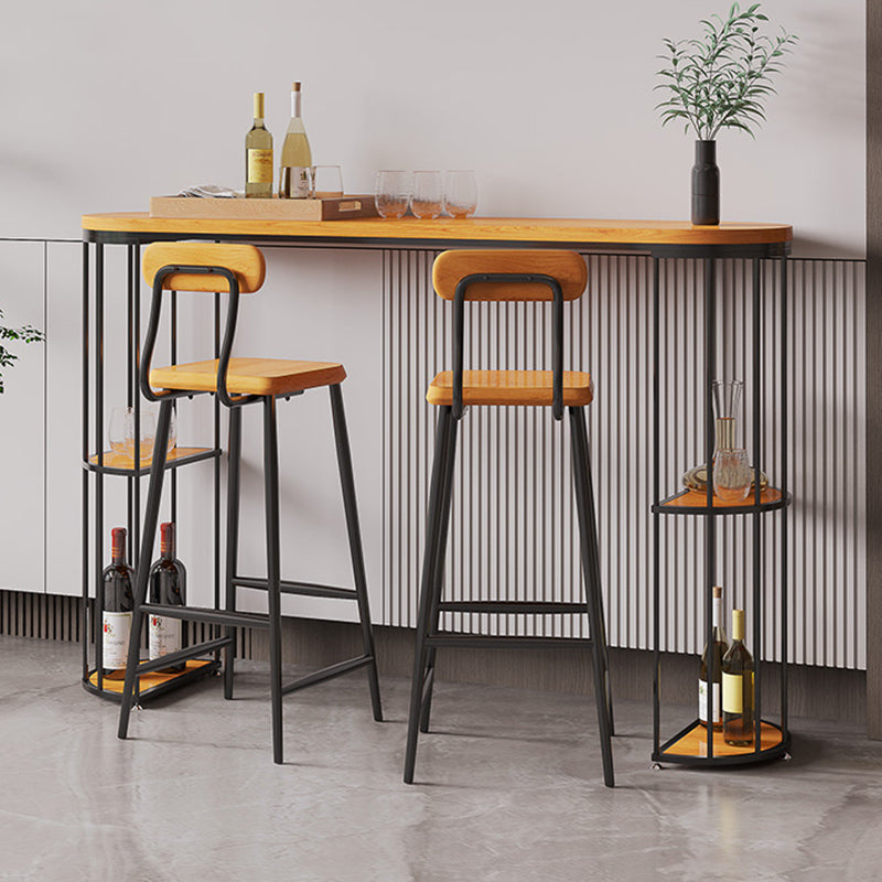 Modern Wood Counter Table 1/3 Pieces Bar Table Set with High Stools for Living Room 3 Pieces: Table, 2 Stools Clearhalo 'Bar Furniture' 'furn' 'furn_home_bar_bar_sets' 'Furniture' 'Home Bars & Bar Sets' 'home_bar_bar_sets' 'Kitchen & Dining Furniture' 6939170