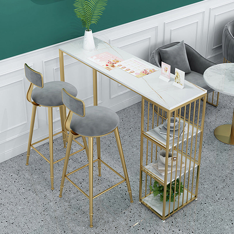 Glam -stijl rechthoekige staaf tabel 1/2/3 stukken staaftafel ingesteld met metalen ontlasting