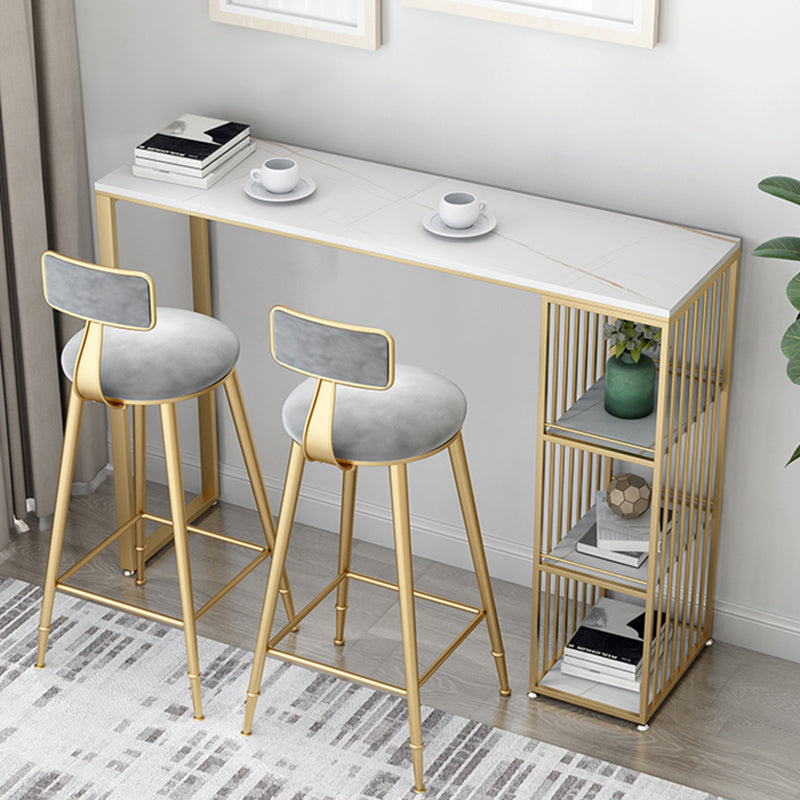 Glam -stijl rechthoekige staaf tabel 1/2/3 stukken staaftafel ingesteld met metalen ontlasting