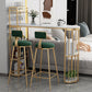 Glam Style Rectangle Bar Table 1/2/3 Pieces Bar Table Set for Home 3 Pieces: Table, 2 Green Stools Clearhalo 'Bar Furniture' 'furn' 'furn_home_bar_bar_sets' 'Furniture' 'Home Bars & Bar Sets' 'home_bar_bar_sets' 'Kitchen & Dining Furniture' 6939222