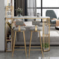 Glam Style Rectangle Bar Table 1/2/3 Pieces Bar Table Set for Home 3 Pieces: Table, 2 Gray Stools Clearhalo 'Bar Furniture' 'furn' 'furn_home_bar_bar_sets' 'Furniture' 'Home Bars & Bar Sets' 'home_bar_bar_sets' 'Kitchen & Dining Furniture' 6939224