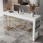 Glam Style Rectangle Bar Table 1/2/3 Pieces Stone Bar Table Set for Kitchen
