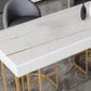 Glam Style Rectangle Bar Table 1/2/3 Pieces Stone Bar Table Set for Kitchen