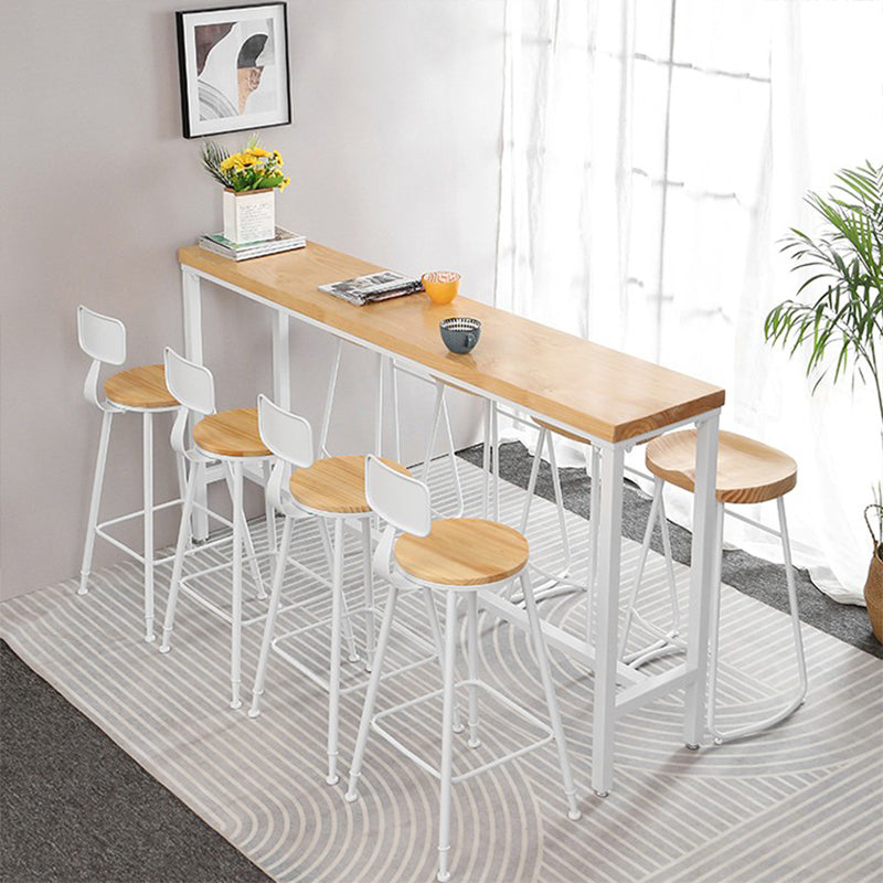 Modern Style Rectangle Wood Bar Table 1/5/9 Pieces Bar Table Set for Kitchen Clearhalo 'Bar Furniture' 'furn' 'furn_home_bar_bar_sets' 'Furniture' 'Home Bars & Bar Sets' 'home_bar_bar_sets' 'Kitchen & Dining Furniture' 6939448