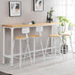Modern Style Rectangle Wood Bar Table 1/5/9 Pieces Bar Table Set for Kitchen 5 Pieces: Table, 4 Wood Stools Clearhalo 'Bar Furniture' 'furn' 'furn_home_bar_bar_sets' 'Furniture' 'Home Bars & Bar Sets' 'home_bar_bar_sets' 'Kitchen & Dining Furniture' 6939451