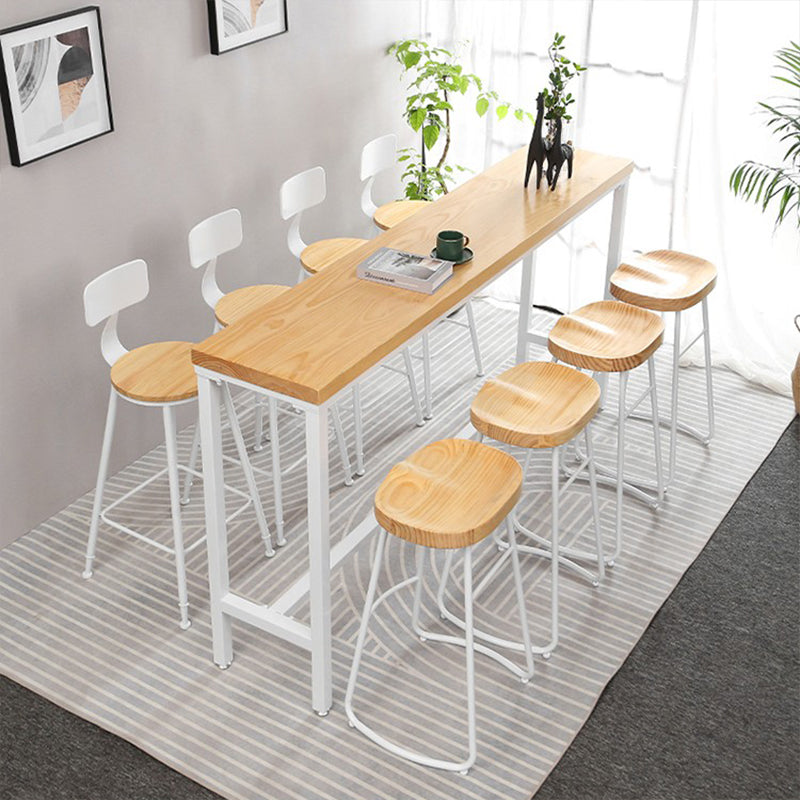 Modern Style Rectangle Wood Bar Table 1/5/9 Pieces Bar Table Set for Kitchen Clearhalo 'Bar Furniture' 'furn' 'furn_home_bar_bar_sets' 'Furniture' 'Home Bars & Bar Sets' 'home_bar_bar_sets' 'Kitchen & Dining Furniture' 6939461
