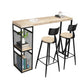 Industrial Style Bistro Bar Table Wood Rectangle Metal Base Bar Table