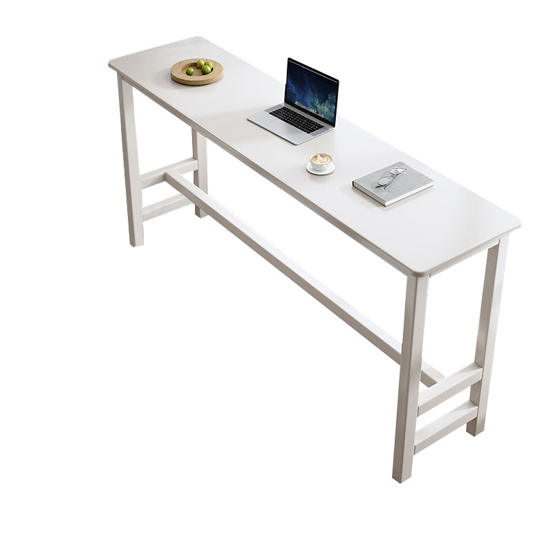 Modern Wood Bistro Bar Table Rectangle Footrest Bar Table for Home White Without Chairs Clearhalo 'Bar Furniture' 'Bar Tables' 'bar_tables' 'furn' 'furn_bar_tables' 'Furniture' 'Kitchen & Dining Furniture' 6939489