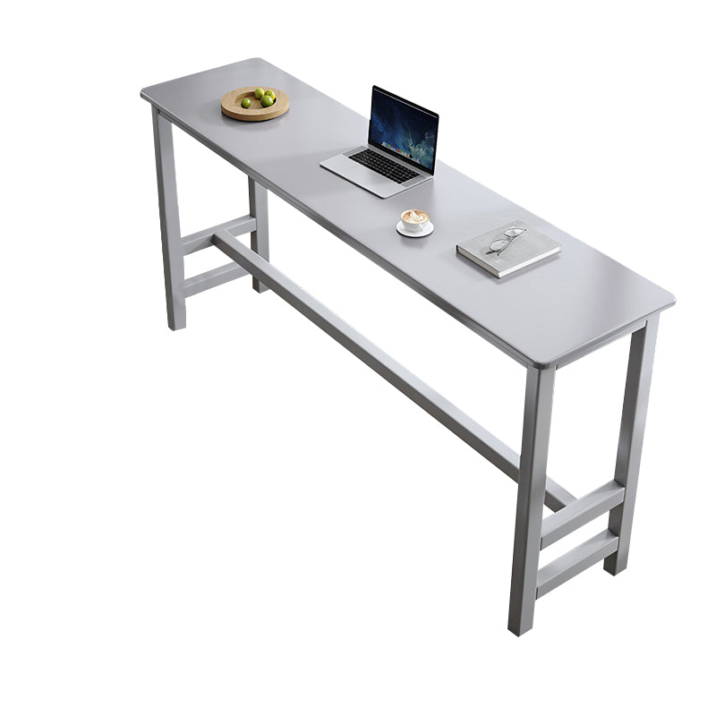 Modern Wood Bistro Bar Table Rectangle Footrest Bar Table for Home Grey Without Chairs Clearhalo 'Bar Furniture' 'Bar Tables' 'bar_tables' 'furn' 'furn_bar_tables' 'Furniture' 'Kitchen & Dining Furniture' 6939490