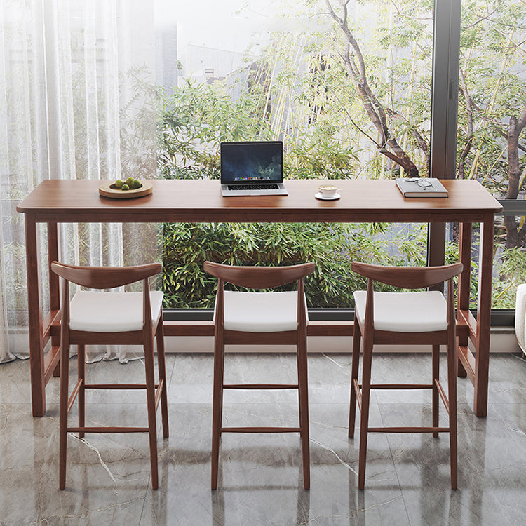 Modern Wood Bistro Bar Table Rectangle Footrest Bar Table for Home Clearhalo 'Bar Furniture' 'Bar Tables' 'bar_tables' 'furn' 'furn_bar_tables' 'Furniture' 'Kitchen & Dining Furniture' 6939491