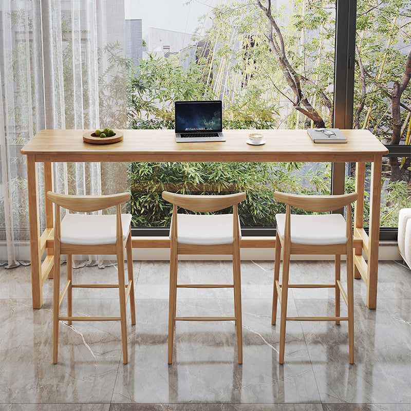 Modern Wood Bistro Bar Table Rectangle Footrest Bar Table for Home Clearhalo 'Bar Furniture' 'Bar Tables' 'bar_tables' 'furn' 'furn_bar_tables' 'Furniture' 'Kitchen & Dining Furniture' 6939493