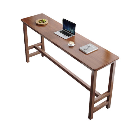 Modern Wood Bistro Bar Table Rectangle Footrest Bar Table for Home Nut-Brown Without Chairs Clearhalo 'Bar Furniture' 'Bar Tables' 'bar_tables' 'furn' 'furn_bar_tables' 'Furniture' 'Kitchen & Dining Furniture' 6939495