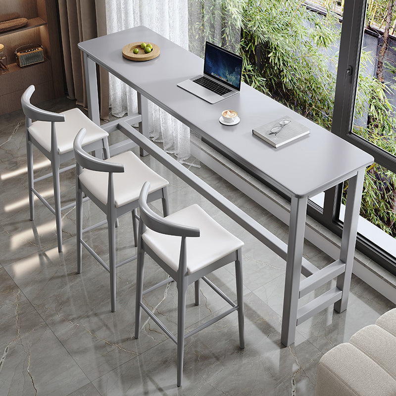 Modern Wood Bistro Bar Table Rectangle Footrest Bar Table for Home Clearhalo 'Bar Furniture' 'Bar Tables' 'bar_tables' 'furn' 'furn_bar_tables' 'Furniture' 'Kitchen & Dining Furniture' 6939502