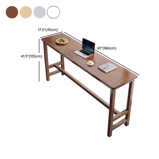 Moderne Holz Bistro -Bar Tisch Rechteck Fußstützenstange für Zuhause