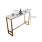 Glam Style Bar Height Table Faux Marble Top Bistro Table with Gold Base