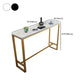 Glam Style Bar Height Table Faux Marble Top Bistro Table with Gold Base