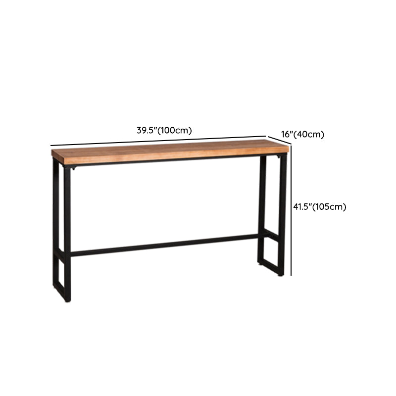 Industrial Style Bar Table Solid Wood Top Bistro Table with Trestle Base Clearhalo 'Bar Furniture' 'Bar Tables' 'bar_tables' 'furn' 'furn_bar_tables' 'Furniture' 'Kitchen & Dining Furniture' 6939547