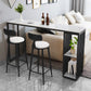 Faux Marble Bistro Bar Table Modern Rectangle Bar Table with Storage Clearhalo 'Bar Furniture' 'Bar Tables' 'bar_tables' 'furn' 'furn_bar_tables' 'Furniture' 'Kitchen & Dining Furniture' 6939550