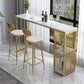 Faux Marble Bistro Bar Table Modern Rectangle Bar Table with Storage Clearhalo 'Bar Furniture' 'Bar Tables' 'bar_tables' 'furn' 'furn_bar_tables' 'Furniture' 'Kitchen & Dining Furniture' 6939552