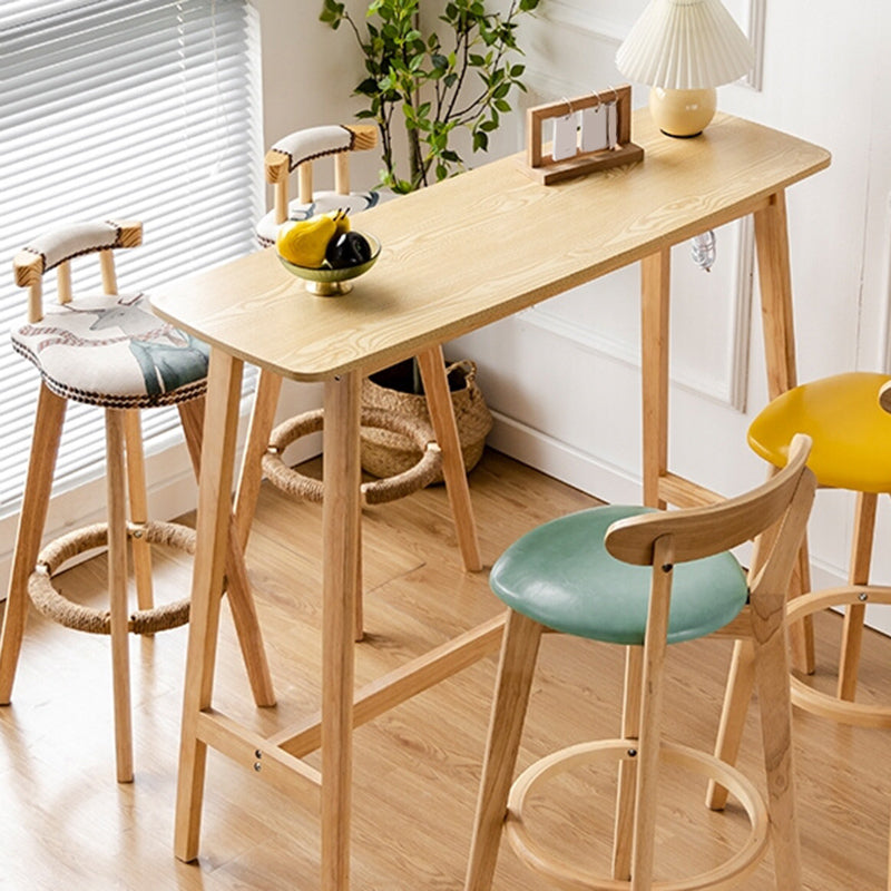 Modern Wood Bistro Bar Table Rectangle Footrest Bar Table for Living Room Clearhalo 'Bar Furniture' 'Bar Tables' 'bar_tables' 'furn' 'furn_bar_tables' 'Furniture' 'Kitchen & Dining Furniture' 6939560