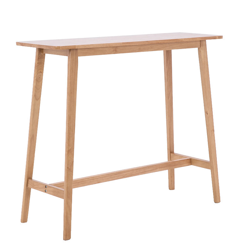 Modern Wood Bistro Bar Table Rectangle Footrest Bar Table for Living Room Natural Without Chairs Clearhalo 'Bar Furniture' 'Bar Tables' 'bar_tables' 'furn' 'furn_bar_tables' 'Furniture' 'Kitchen & Dining Furniture' 6939561