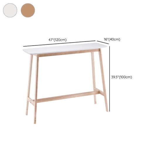 Moderne Holz Bistro -Bar Tisch Rechteck Fußstützenstangen Tisch für Wohnzimmer