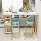 Faux Marble Top Table Glam Bar Height Pub Table with 2 Shelves Clearhalo 'Bar Furniture' 'Bar Tables' 'bar_tables' 'furn' 'furn_bar_tables' 'Furniture' 'Kitchen & Dining Furniture' 6939583