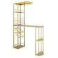 Modern Stone Bar Table Double Pedestal Bar Desk with Storage Shelf Gold Without Chairs Clearhalo 'Bar Furniture' 'Bar Tables' 'bar_tables' 'furn' 'furn_bar_tables' 'Furniture' 'Kitchen & Dining Furniture' 6939592